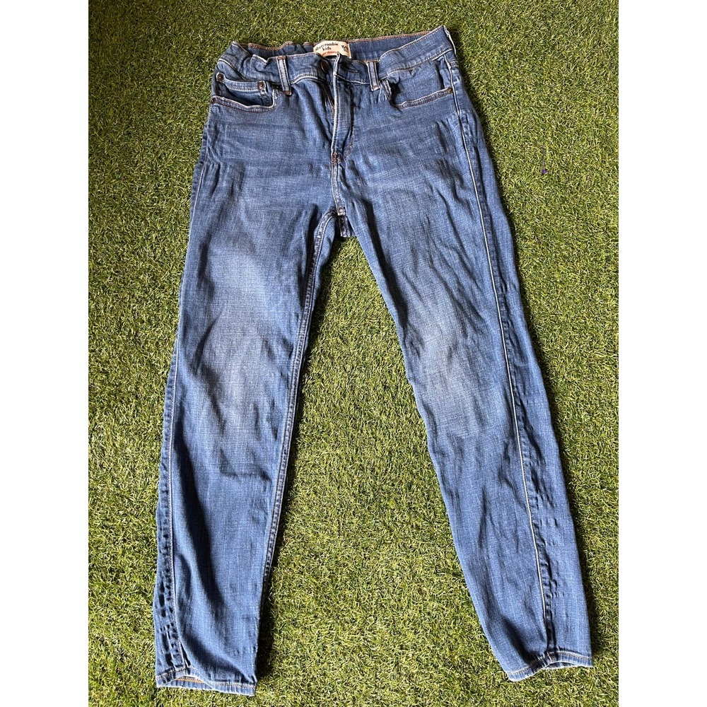 Abercrombie & Fitch Super Skinny Jeans Girls 15 X 16 Blue Denim 5-Pocket Zip Fly